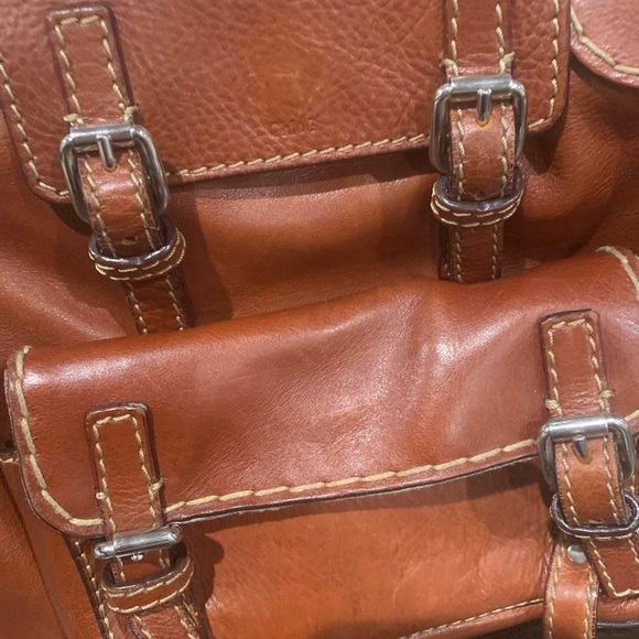 𝅺CHLOE Large Edith Vintage leather Satchel distressed cognac brown w/ stitching - Picture 5 of 16